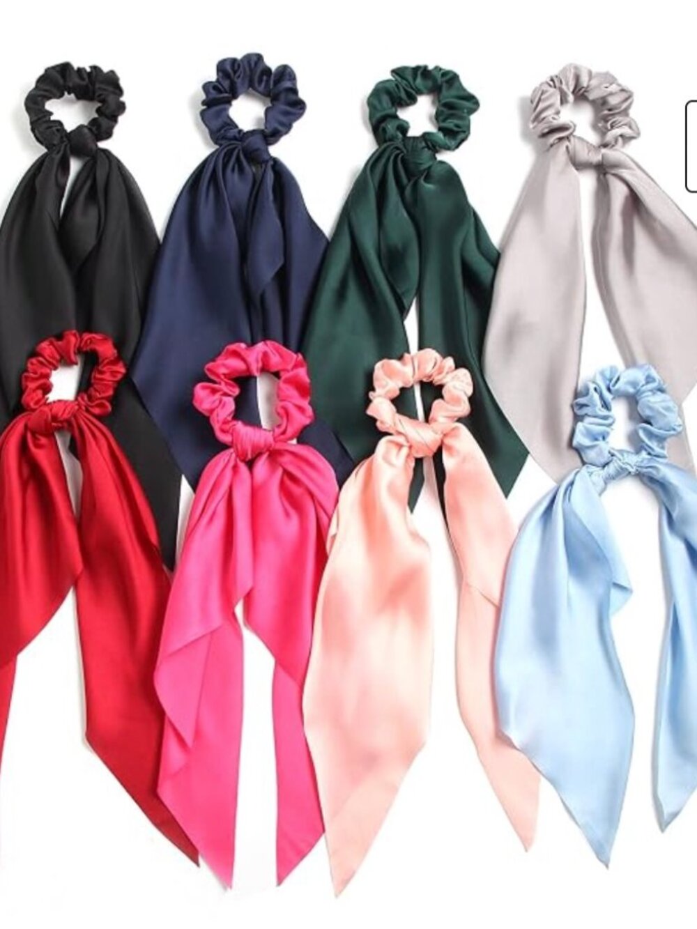 Hair Scarf Scrunchies Hair ties for Women and children Satin Hair Ties, set of 9